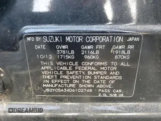 2013 Suzuki SX4 LE with VIN JS2YC5A34D6102748, listed as a Copart auction lot 74253634 with 44,386 mi miles and Salvage Title. Bid and sale history available at carsss.com. Image 14.