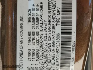 2019 Acura RDX w/Technology Pkg with VIN 5J8TC1H57KL013096, listed as a Copart auction lot 49139395 with 90,480 mi miles and Salvage Title. Bid and sale history available at carsss.com. Image 13.