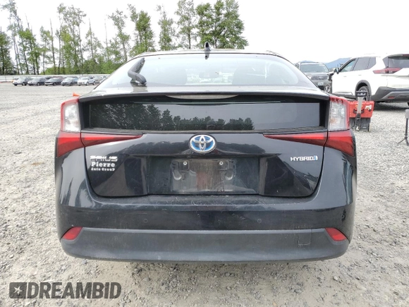 2020 Toyota Prius L Eco with VIN JTDKARFU6L3115953, listed as a Copart auction lot 54954335 with Not provided miles and Salvage title. Bid and sale history available at DreamBid. Image 6.