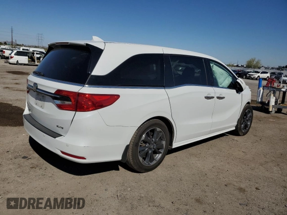 2022 Honda Odyssey Elite z VIN 5FNRL6H91NB009531, wystawiony jako Copart lot #54019135 z przebiegiem 77 822 mil mil oraz Szkoda całkowita • Salvage title. Historia ofert i sprzedaży dostępna na DreamBid. Obrazek 3.