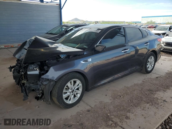 2018 Kia Optima LX z VIN KNAGT4L36J5213362, wystawiony jako Copart lot #56749365 z przebiegiem 122 662 mil mil oraz Szkoda całkowita • Salvage title. Historia ofert i sprzedaży dostępna na DreamBid. Obrazek 1.