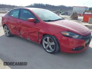 2014 Dodge Dart GT with VIN 1C3CDFEB1ED701407, listed as a IAAI auction lot 41705509 with 201,553 mi miles. Bid and sale history available at carsss.com. Image 1.