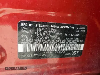 2019 Mitsubishi Outlander ES z VIN JA4AP3AU1KU009458, wystawiony jako Copart lot #60394435 z przebiegiem 208 365 mil mil oraz Czysty tytuł • Clean title. Historia ofert i sprzedaży dostępna na DreamBid. Obrazek 12.