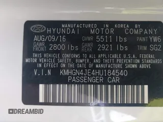 2017 Genesis G80 3.8L с VIN KMHGN4JE4HU184540, выставлен на аукционе IAAI как лот 42435615 с пробегом 98 406 миль миль и . История ставок и продаж доступна на DreamBid. Изображение 9.