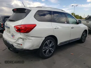 2018 Nissan Pathfinder Platinum with VIN 5N1DR2MM8JC666874, listed as a Copart auction lot 76594074 with 258,012 mi miles and Salvage title. Bid and sale history available at DreamBid. Image 3.