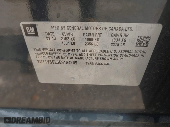 2014 Chevrolet Impala LS with VIN 2G11Y5SL5E9154209, listed as a IAAI auction lot 42127211 with 227,714 mi miles and . Bid and sale history available at DreamBid. Image 9.