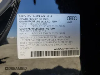 2015 Audi Q5 Premium Plus with VIN WA1DGAFP9FA081424, listed as a Copart auction lot 57464175 with 44,267 mi miles and Salvage title. Bid and sale history available at DreamBid. Image 14.