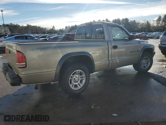 2002 Dodge Dakota with VIN 1B7FL16XX2S702359, listed as a Copart auction lot 43026735 with 103,633 mi miles and Salvage Title. Bid and sale history available at carsss.com. Image 3.