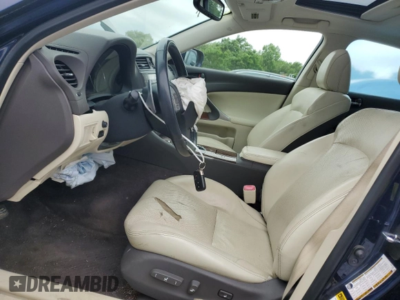 2011 Lexus IS 250 with VIN JTHCF5C20B5047491, listed as a Copart auction lot 61345255 with 118,407 mi miles and Salvage title. Bid and sale history available at DreamBid. Image 7.