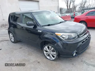 2016 Kia Soul + with VIN KNDJP3A58G7396949, listed as a IAAI auction lot 41813054 with 108,974 mi miles. Bid and sale history available at carsss.com. Image 1.