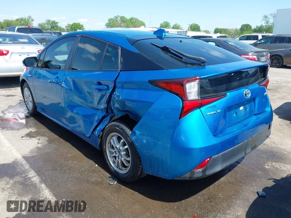 2020 Toyota Prius L Eco with VIN JTDKARFUXL3118354, listed as a IAAI auction lot 41991337 with 83,030 mi miles and . Bid and sale history available at DreamBid. Image 3.
