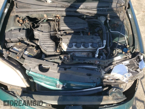 2001 Honda Civic DX with VIN 2HGES16231H525518, listed as a Copart auction lot 80612734 with 185,661 mi miles and Salvage Title. Bid and sale history available at carsss.com. Image 12.
