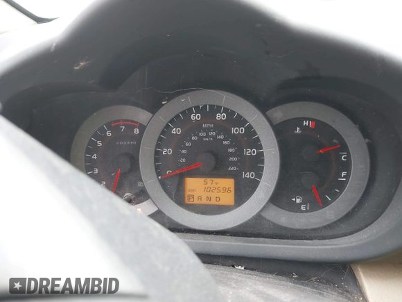 2010 Toyota RAV4 with VIN JTMBF4DVXAD029813, listed as a IAAI auction lot 41901574 with 102,596 mi miles. Bid and sale history available at carsss.com. Image 7.