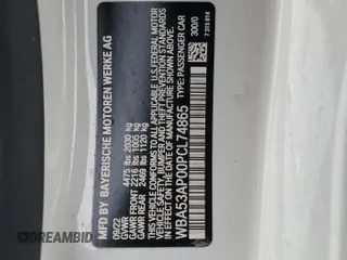 2023 BMW 4 Series 430i with VIN WBA53AP00PCL74865, listed as a Copart auction lot 89057895 with 9,000 mi miles and Salvage title. Bid and sale history available at DreamBid. Image 12.