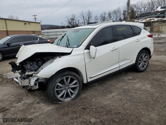 2019 Acura RDX w/Technology Pkg with VIN 5J8TC2H55KL016018, listed as a Copart auction lot 42809245 with 0 mi miles and Salvage Title. Bid and sale history available at carsss.com. Image 1.