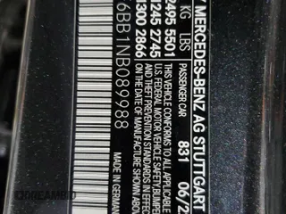 2022 Mercedes-Benz E 53 AMG with VIN W1KZF6BB1NB089988, listed as a Copart auction lot 71658854 with 12,031 mi miles and Salvage Title. Bid and sale history available at DreamBid. Image 13.