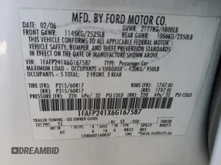 2006 Ford Five Hundred SEL with VIN 1FAFP241X6G167587, listed as a Copart auction lot 48551615 with 200,519 mi miles and Salvage Title. Bid and sale history available at carsss.com. Image 12.