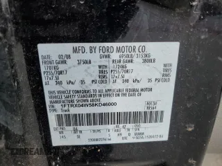 2008 Ford F-150 STX with VIN 1FTRX04W58KD46000, listed as a Copart auction lot 51793725 with 128,845 mi miles and Non Repairable. Bid and sale history available at carsss.com. Image 12.