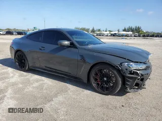 2021 BMW M4 Competition with VIN WBS33AZ05MCG69989, listed as a Copart auction lot 51356855 with 35,654 mi miles and Salvage Title. Bid and sale history available at carsss.com. Image 4.