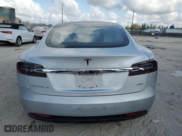 2018 Tesla Model S 75D with VIN 5YJSA1E28JF262521, listed as a Copart auction lot 43563035 with 48,377 mi miles and Salvage Title. Bid and sale history available at DreamBid. Image 6.