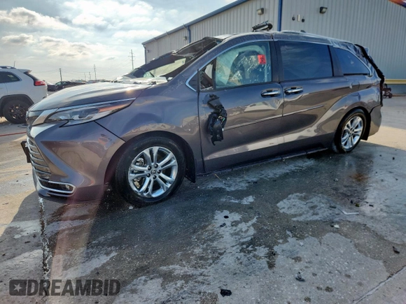2023 Toyota Sienna Platinum with VIN 5TDESKFC1PS107059, listed as a Copart auction lot 59583485 with Not provided miles and Salvage title. Bid and sale history available at DreamBid. Image 1.