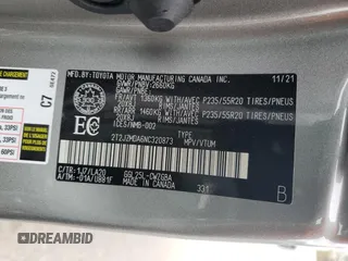 2022 Lexus RX 350 z VIN 2T2JZMDA6NC320873, wystawiony jako Copart lot #56297795 z przebiegiem 22 001 mil mil oraz Szkoda całkowita • Salvage title. Historia ofert i sprzedaży dostępna na DreamBid. Obrazek 14.