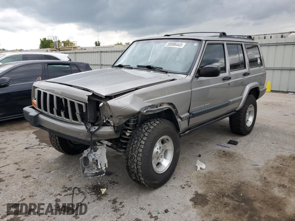 2001 Jeep Cherokee Sport with VIN 1J4FF48S91L592966, listed as a Copart auction lot 58996445 with 159,140 mi miles and Salvage title. Bid and sale history available at DreamBid. Image 1.