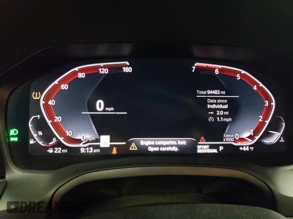 2020 BMW 3 Series 330i xDrive with VIN WBA5R7C0XLFH72331, listed as a Copart auction lot 88741295 with 94,483 mi miles and Clean Title. Bid and sale history available at DreamBid. Image 9.