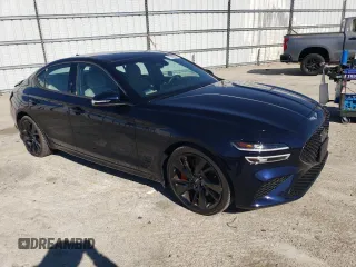 2023 Genesis G70 3.3T with VIN KMTG54TE2PU123852, listed as a Copart auction lot 77562964 with 10,890 mi miles and Salvage Title. Bid and sale history available at carsss.com. Image 4.