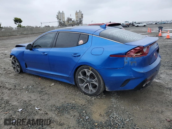 2021 Kia Stinger GT-Line with VIN KNAE15LA8M6098246, listed as a Copart auction lot 49384585 with 62,583 mi miles and Salvage Title. Bid and sale history available at carsss.com. Image 2.