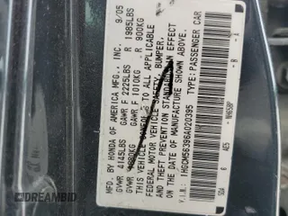 2006 Honda Accord LX SE z VIN 1HGCM56396A020395, wystawiony jako Copart lot #57247205 z przebiegiem Nie podano mil oraz Szkoda całkowita • Salvage title. Historia ofert i sprzedaży dostępna na DreamBid. Obrazek 12.