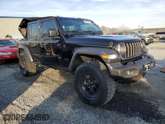 2024 Jeep Wrangler Sport S with VIN 1C4PJXDG1RW277777, listed as a Copart auction lot 49437045 with 10,405 mi miles and Salvage title. Bid and sale history available at DreamBid. Image 4.