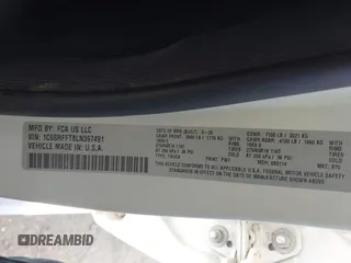 2020 Ram 1500 Big Horn with VIN 1C6SRFFT8LN397491, listed as a IAAI auction lot 42543417 with 74,639 mi miles and . Bid and sale history available at DreamBid. Image 9.