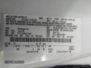 2014 Ford Focus SE with VIN 1FADP3K21EL301336, listed as a IAAI auction lot 41939452 with 118,203 mi miles. Bid and sale history available at carsss.com. Image 9.