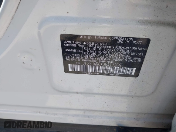 2018 Subaru Forester Limited with VIN JF2SJARCXJH417266, listed as a IAAI auction lot 42105404 with 70,174 mi miles. Bid and sale history available at carsss.com. Image 9.