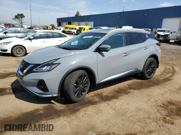 2023 Nissan Murano Platinum z VIN 5N1AZ2DS3PC129694, wystawiony jako Copart lot #53986615 z przebiegiem 19 829 mil mil oraz Szkoda całkowita • Salvage title. Historia ofert i sprzedaży dostępna na DreamBid. Obrazek 1.