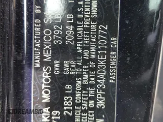 2019 Kia Forte S z VIN 3KPF34AD3KE110772, wystawiony jako Copart lot #55505815 z przebiegiem 123 180 mil mil oraz Szkoda całkowita • Salvage title. Historia ofert i sprzedaży dostępna na DreamBid. Obrazek 12.