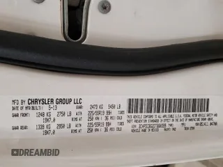 2013 Dodge Journey SXT with VIN 3C4PDCBG2DT660399, listed as a Copart auction lot 52440515 with 158,050 mi miles and Non Repairable. Bid and sale history available at DreamBid. Image 15.