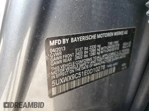 2014 BMW X3 xDrive28i with VIN 5UXWX9C51E0D10278, listed as a Copart auction lot 45885535 with 110,741 mi miles and Salvage Title. Bid and sale history available at DreamBid. Image 16.