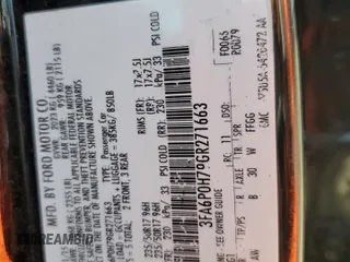 2016 Ford Fusion SE z VIN 3FA6P0H79GR271663, wystawiony jako Copart lot #59659425 z przebiegiem 84 403 mil mil oraz Szkoda całkowita • Salvage title. Historia ofert i sprzedaży dostępna na DreamBid. Obrazek 12.