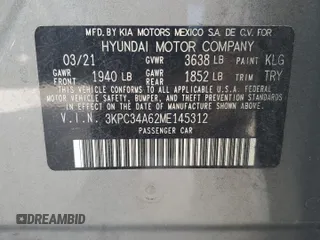 2021 Hyundai Accent Limited with VIN 3KPC34A62ME145312, listed as a Copart auction lot 78124764 with 49,399 mi miles and Salvage Title. Bid and sale history available at carsss.com. Image 13.