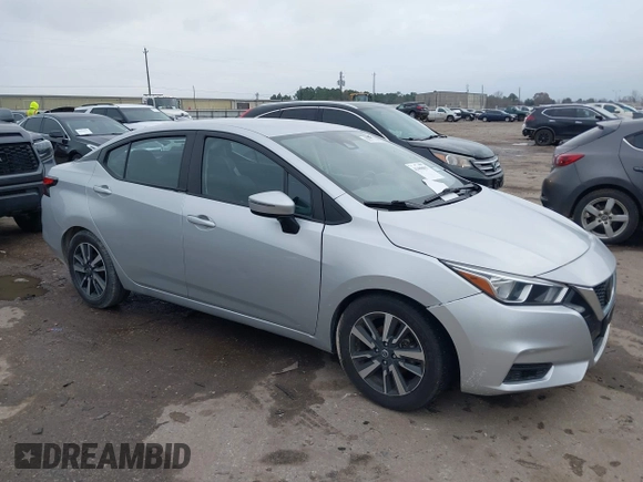 2021 Nissan Versa SV with VIN 3N1CN8EV4ML869262, listed as a IAAI auction lot 41408655 with 70,623 mi miles. Bid and sale history available at carsss.com. Image 1.