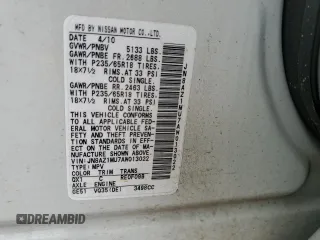 2010 Nissan Murano SL z VIN JN8AZ1MU7AW013022, wystawiony jako Copart lot #60419605 z przebiegiem 91 175 mil mil oraz Szkoda całkowita • Salvage title. Historia ofert i sprzedaży dostępna na DreamBid. Obrazek 13.