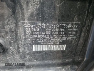 2017 Hyundai Elantra с VIN KMHD35LH4HU369807, выставлен на аукционе Copart как лот 55454745 с пробегом 118 326 миль миль и Списание • Salvage title. История ставок и продаж доступна на DreamBid. Изображение 12.