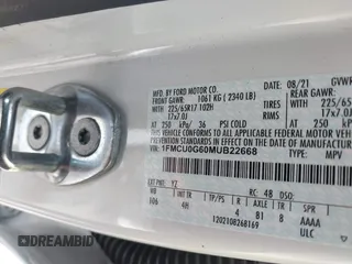 2021 Ford Escape SE z VIN 1FMCU0G60MUB22668, wystawiony jako IAAI lot #42213083 z przebiegiem 25 159 mil mil oraz . Historia ofert i sprzedaży dostępna na DreamBid. Obrazek 9.