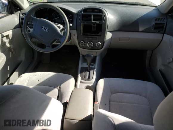 2009 Kia Spectra EX with VIN KNAFE222895603636, listed as a Copart auction lot 75327854 with 169,702 mi miles and Salvage Title. Bid and sale history available at carsss.com. Image 8.