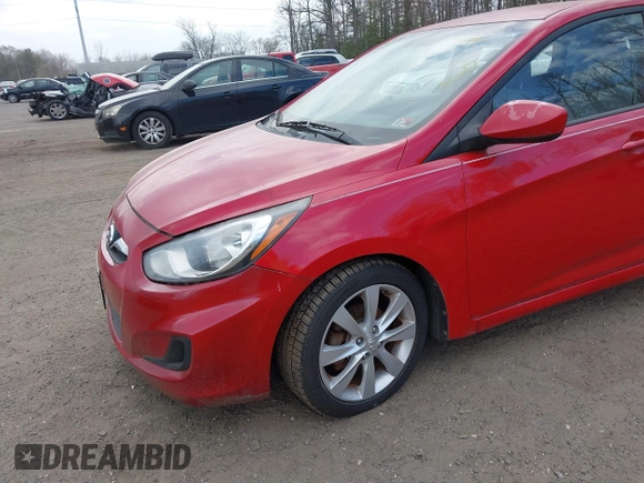 2012 Hyundai Accent SE with VIN KMHCU5AE8CU037718, listed as a IAAI auction lot 41845159 with 167,444 mi miles. Bid and sale history available at carsss.com. Image 6.