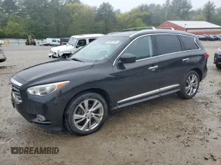 2013 Infiniti JX35 with VIN 5N1AL0MM3DC341546, listed as a Copart auction lot 55587155 with 128,846 mi miles and Clean Title. Bid and sale history available at DreamBid. Image 1.