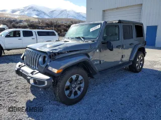 2018 Jeep Wrangler Unlimited Sahara with VIN 1C4HJXEG3JW330051, listed as a Copart auction lot 45700515 with 61,495 mi miles and Salvage Title. Bid and sale history available at carsss.com. Image 1.