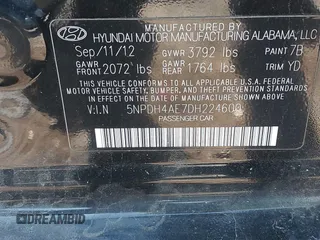 2013 Hyundai Elantra GLS with VIN 5NPDH4AE7DH224600, listed as a IAAI auction lot 42345837 with 149,157 mi miles and . Bid and sale history available at DreamBid. Image 9.